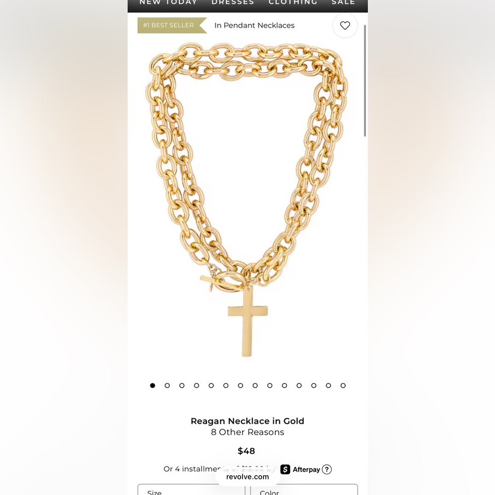 8 Other Reasons Gold Double Chain Necklace with Cross